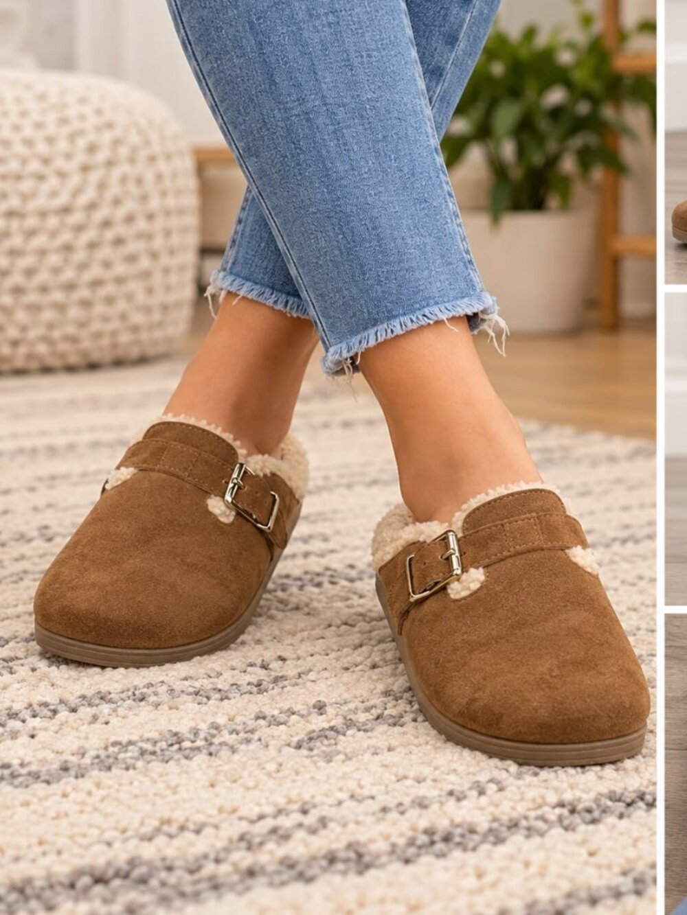 Dolce Vita Faux Suede Buckle Clogs Mules Size 7